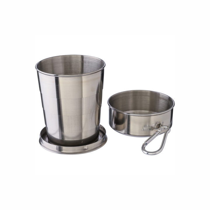 metal mug foldable 220 ml with logo