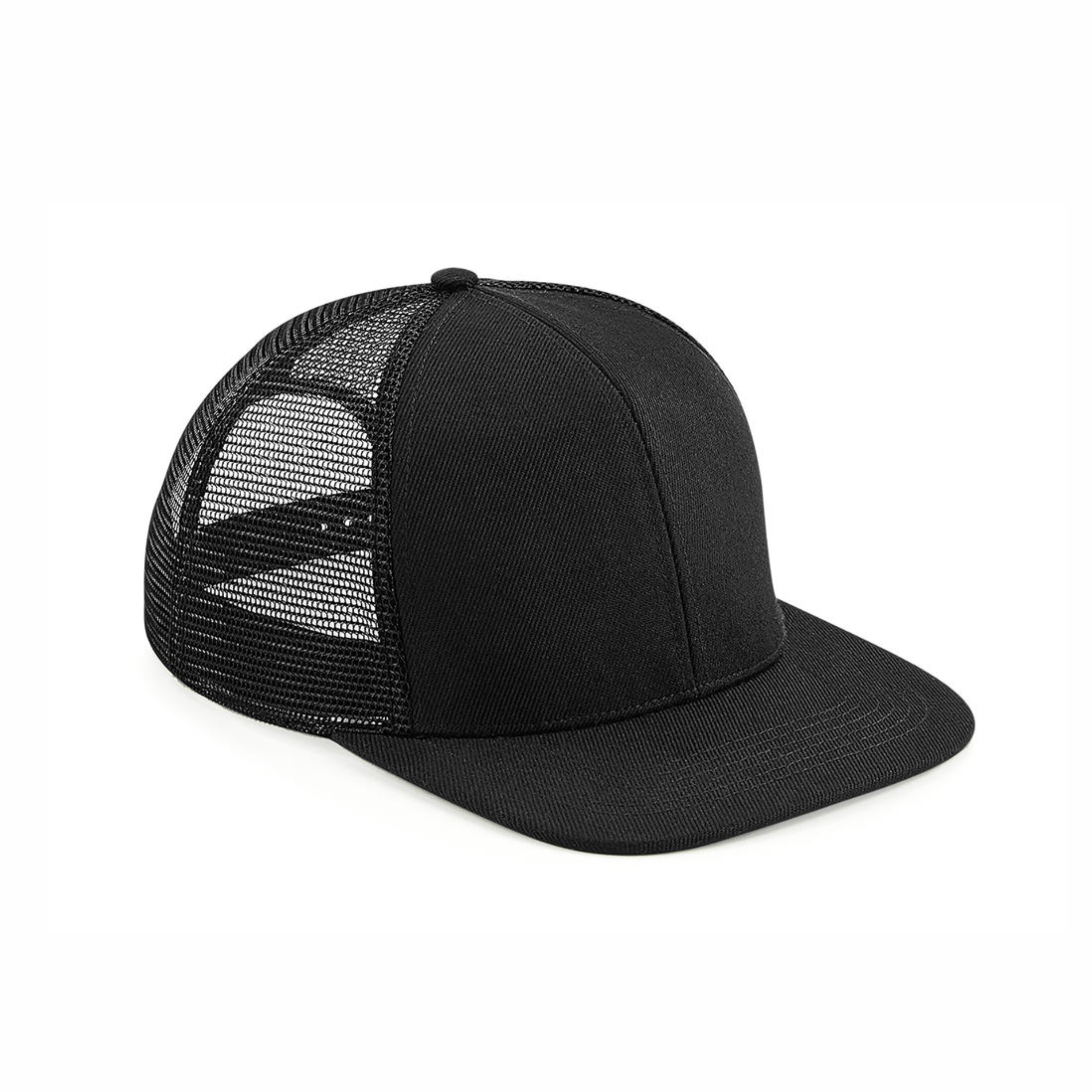 original flat peak 6 panel trucker with logo