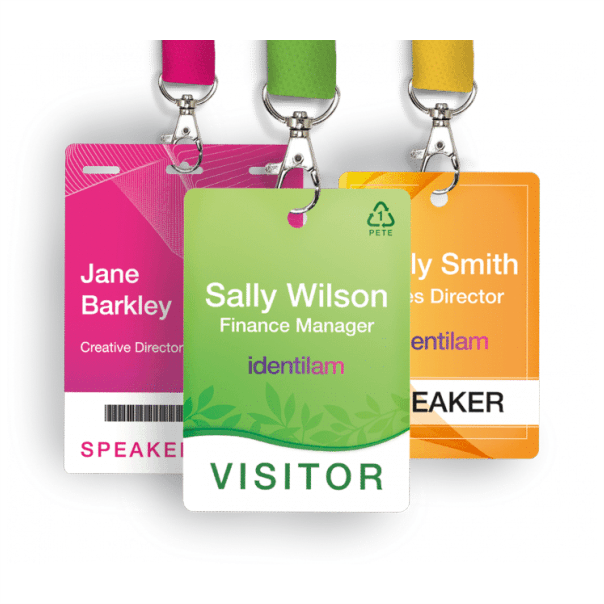 event badge soft lamination a6 with logo