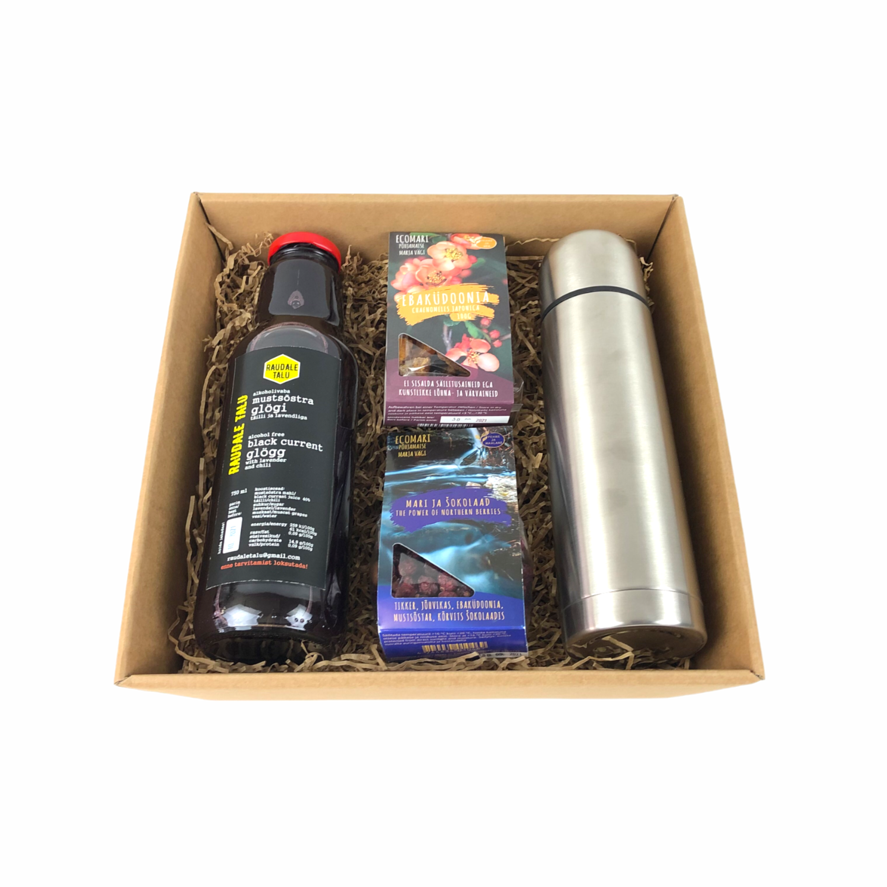 gift set non alcohol mulled wine and thermos with logo