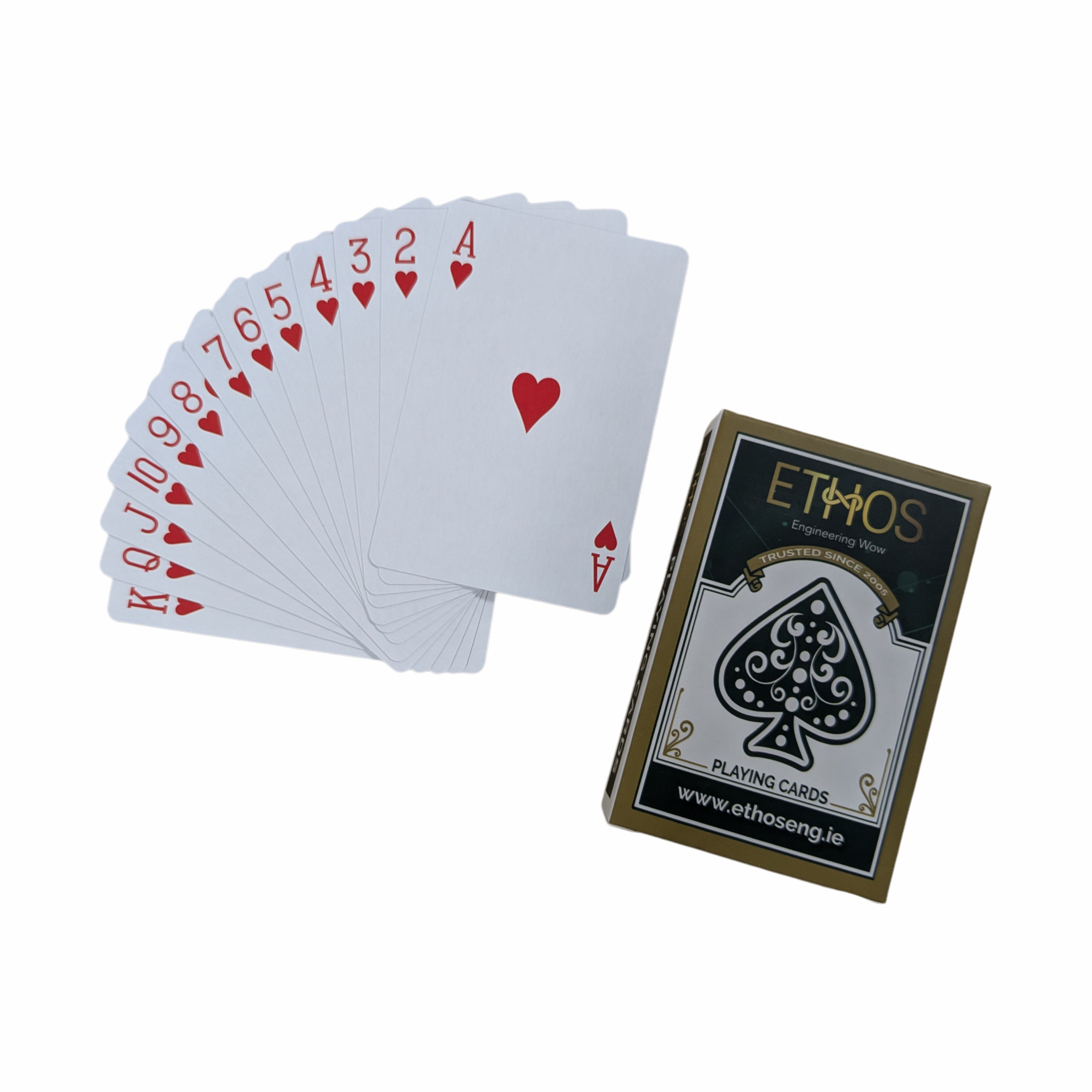 custom-made playing cards – black core with logo