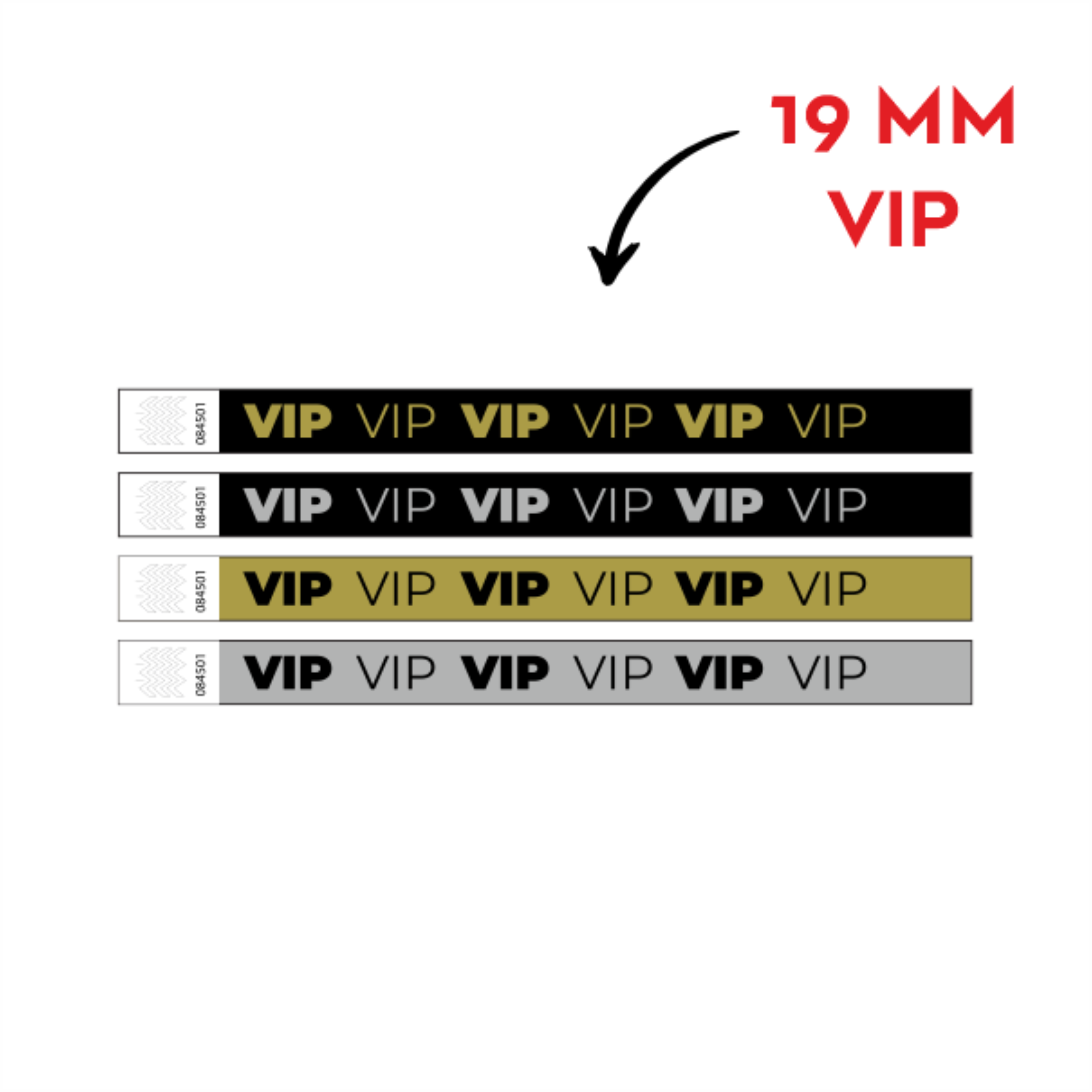 tyvek vip wristbands 1.9cm with logo