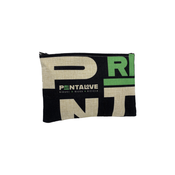 toiletry bag small rpet jute with logo