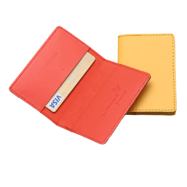 card holder openable recycled leather with logo