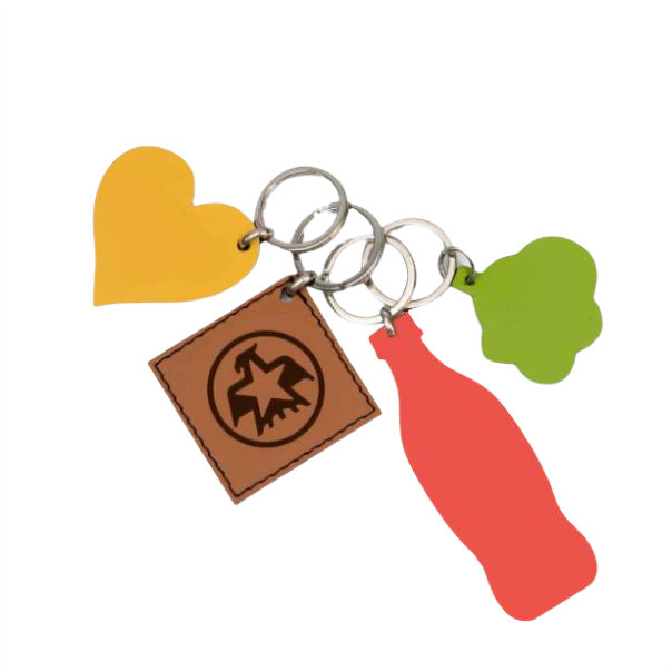 keyring recycled leather with logo