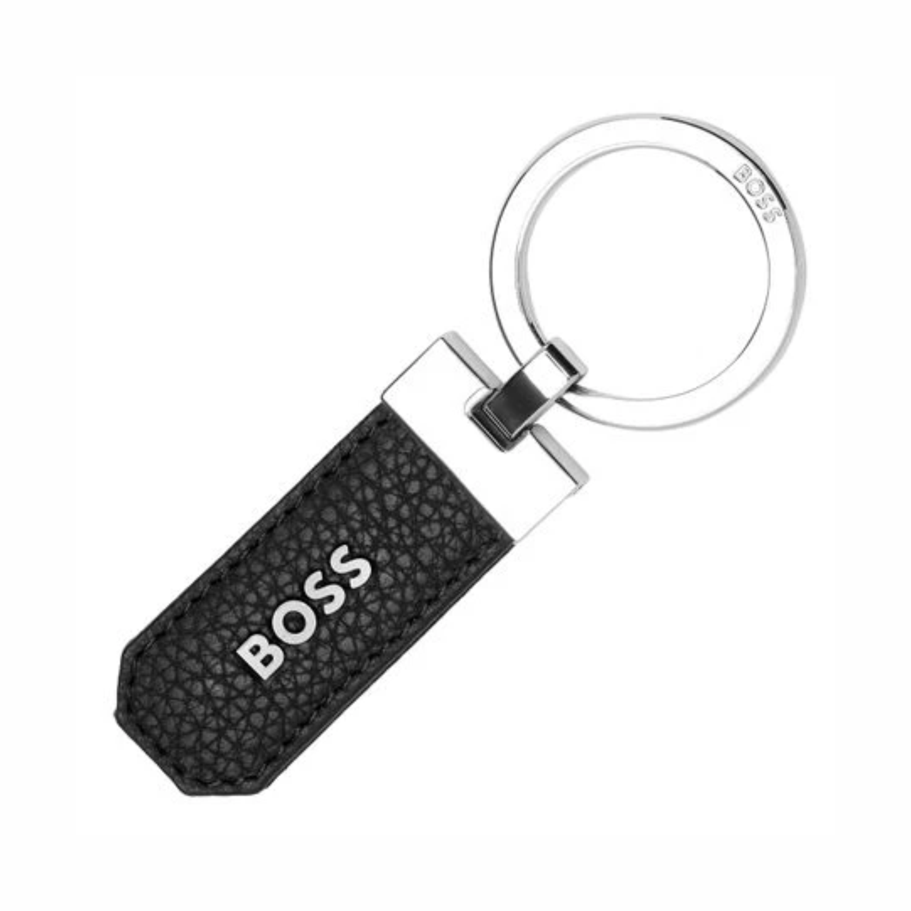 keyring classic grained hugo boss with logo
