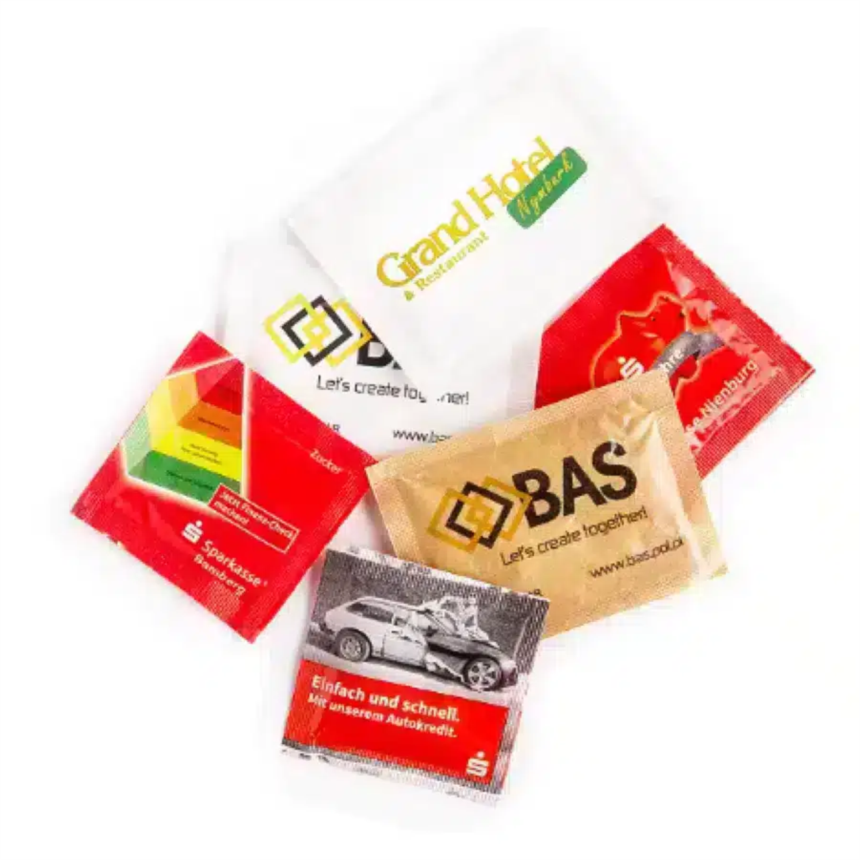 sugar sachets white sugar with logo