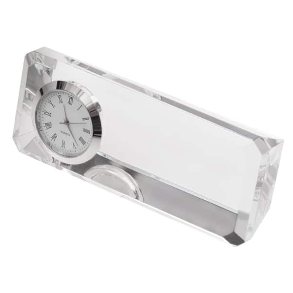glass clock crisitalino with logo