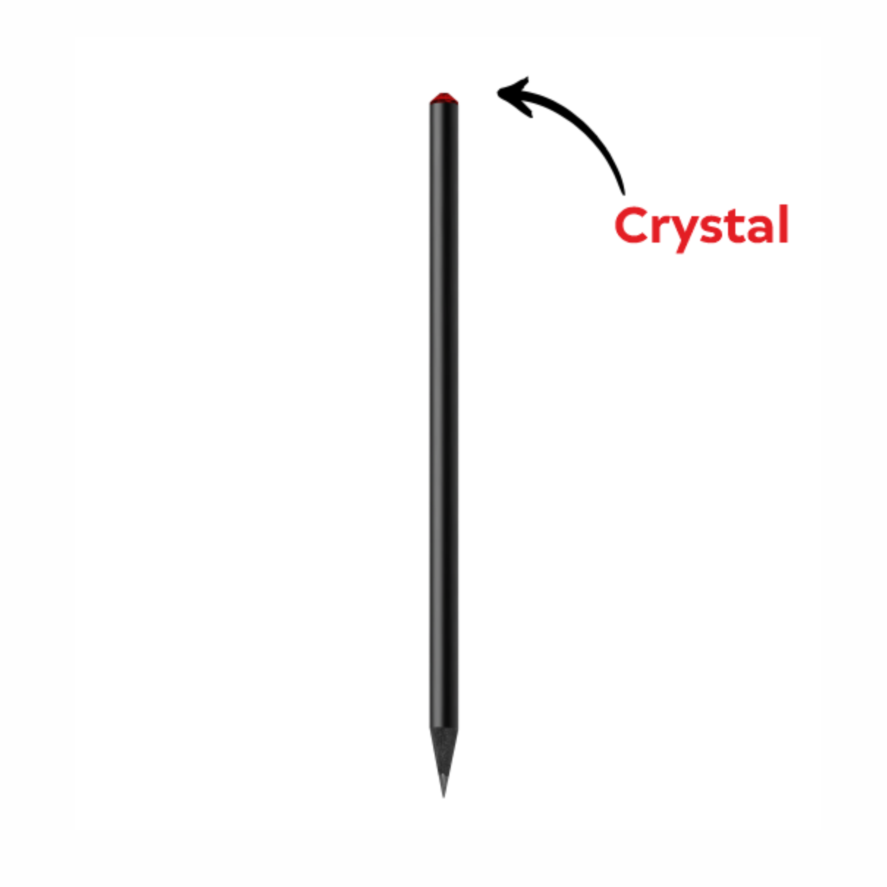 custom-made pencil - black crystal with logo