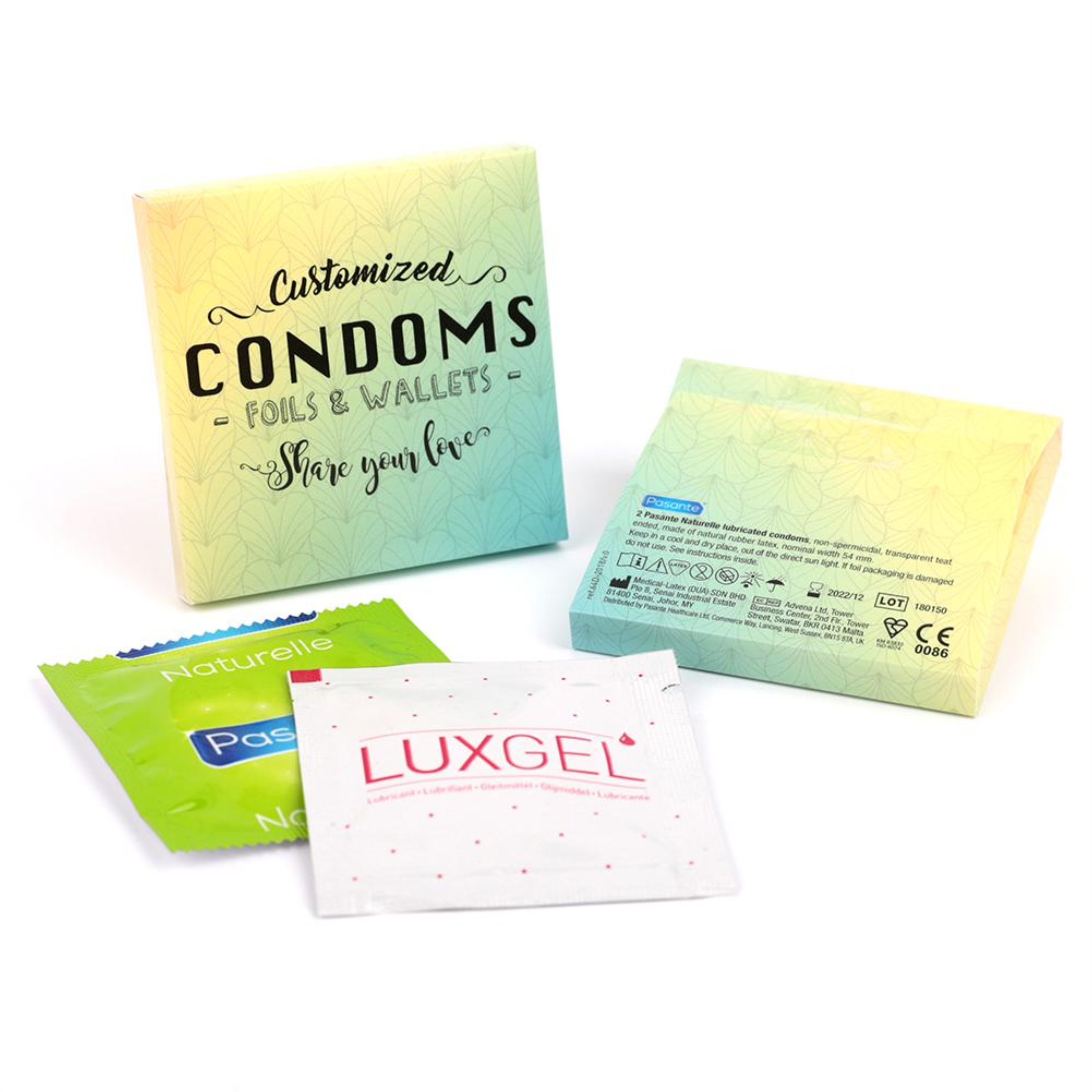 condom s in package duo64 2 pcs with logo