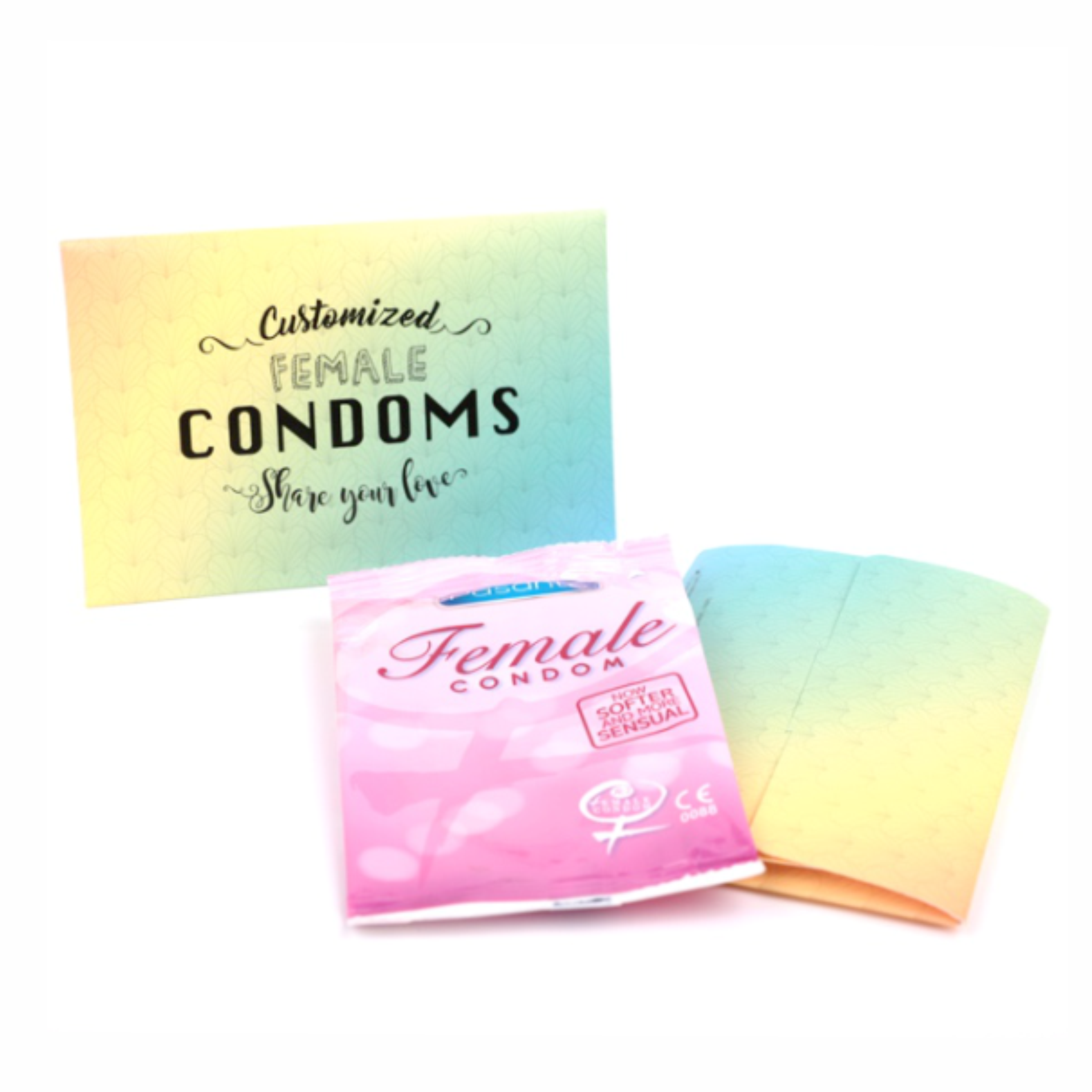 condom for women's - cardboard packaging with logo