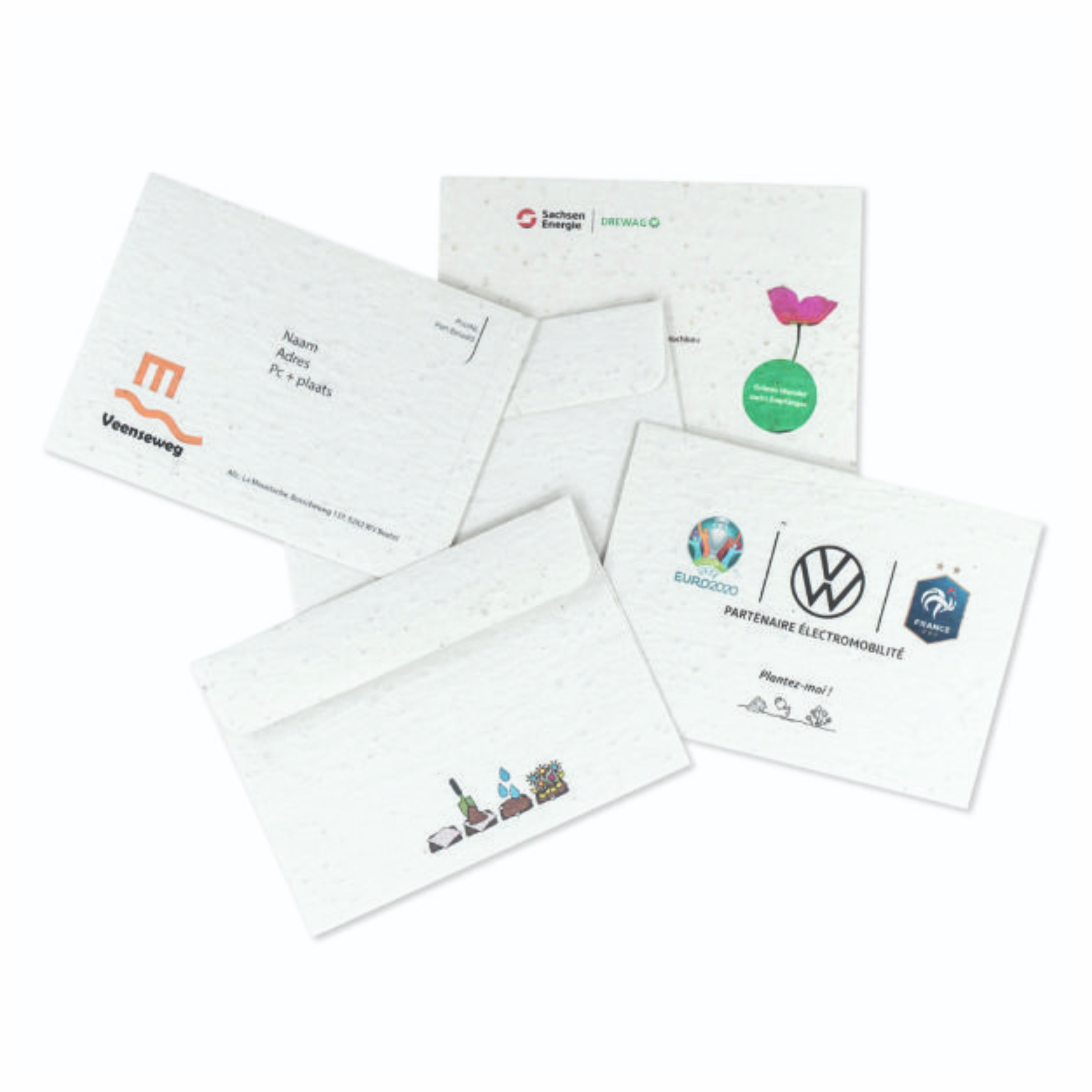 seed paper envelope with logo