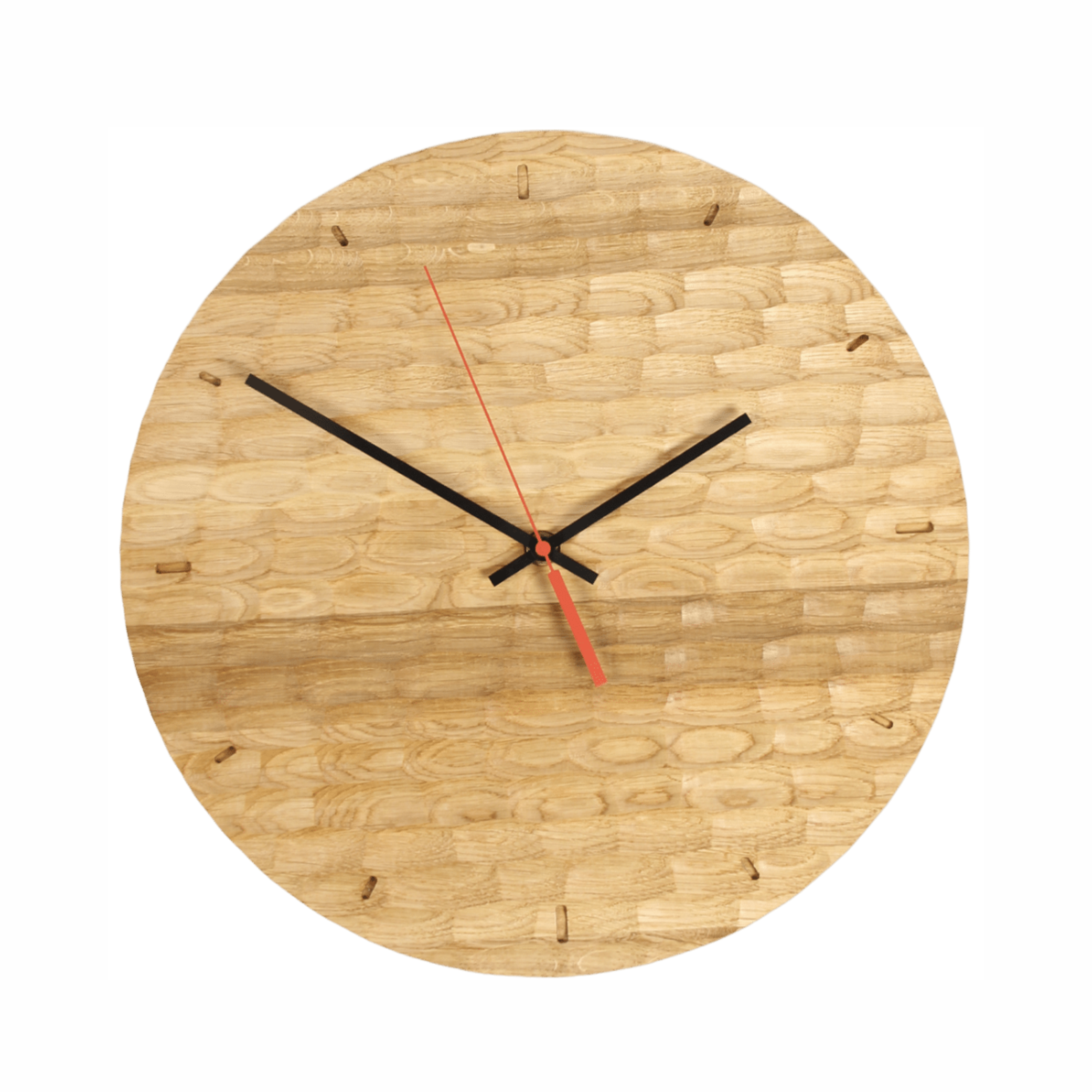 wall clock from oak wood with logo