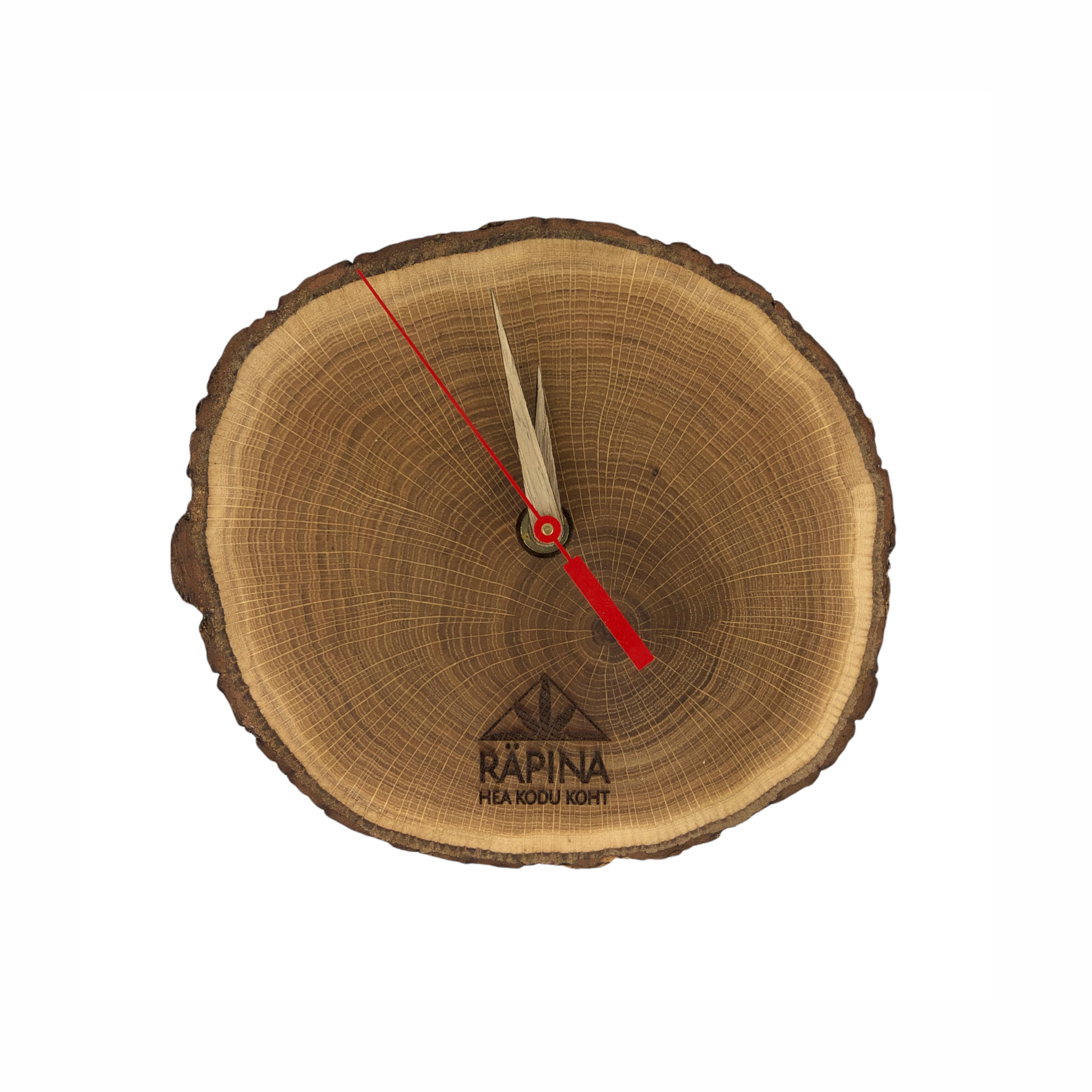 wall clock made of oak foresttime with logo