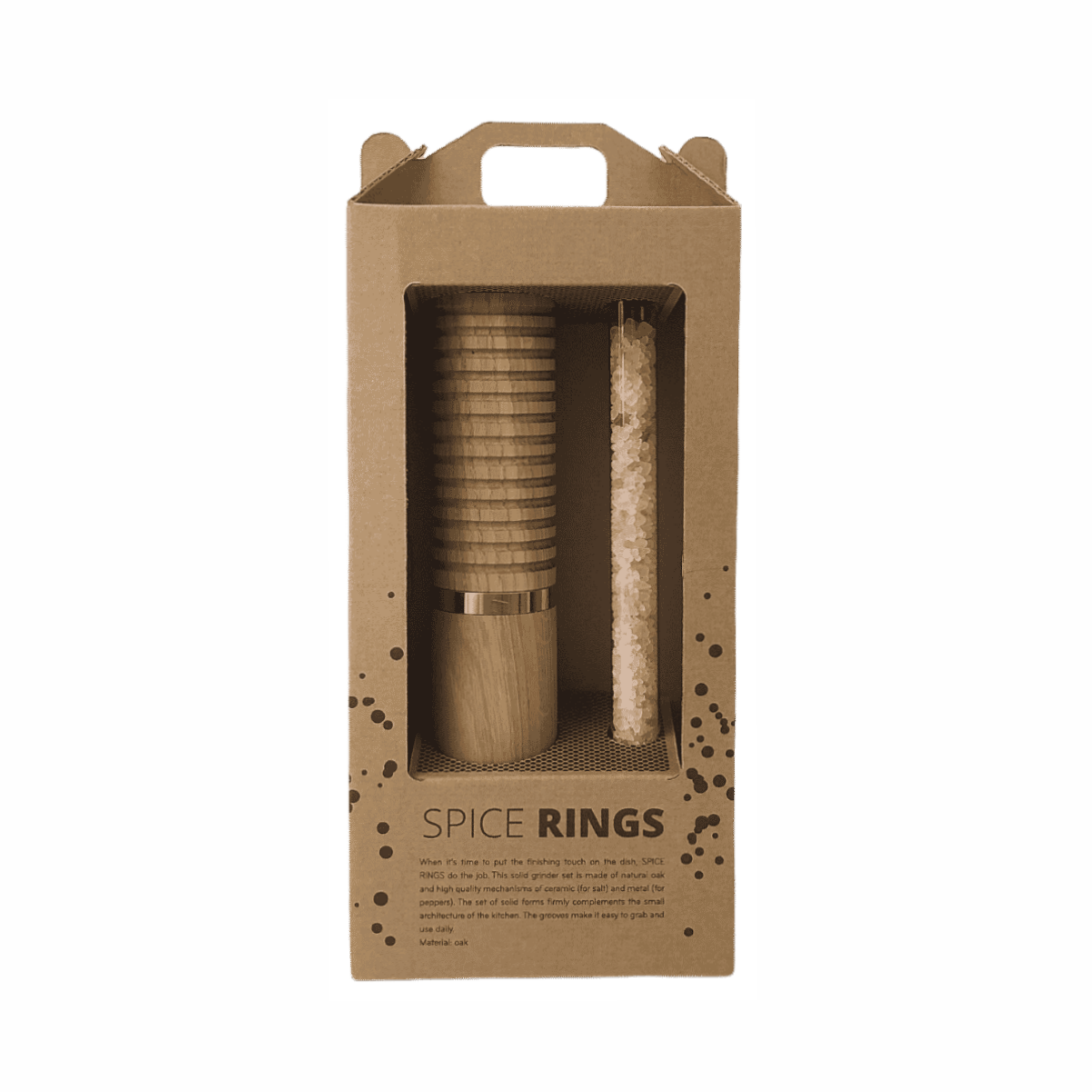 salt or pepper mill spice rings with logo