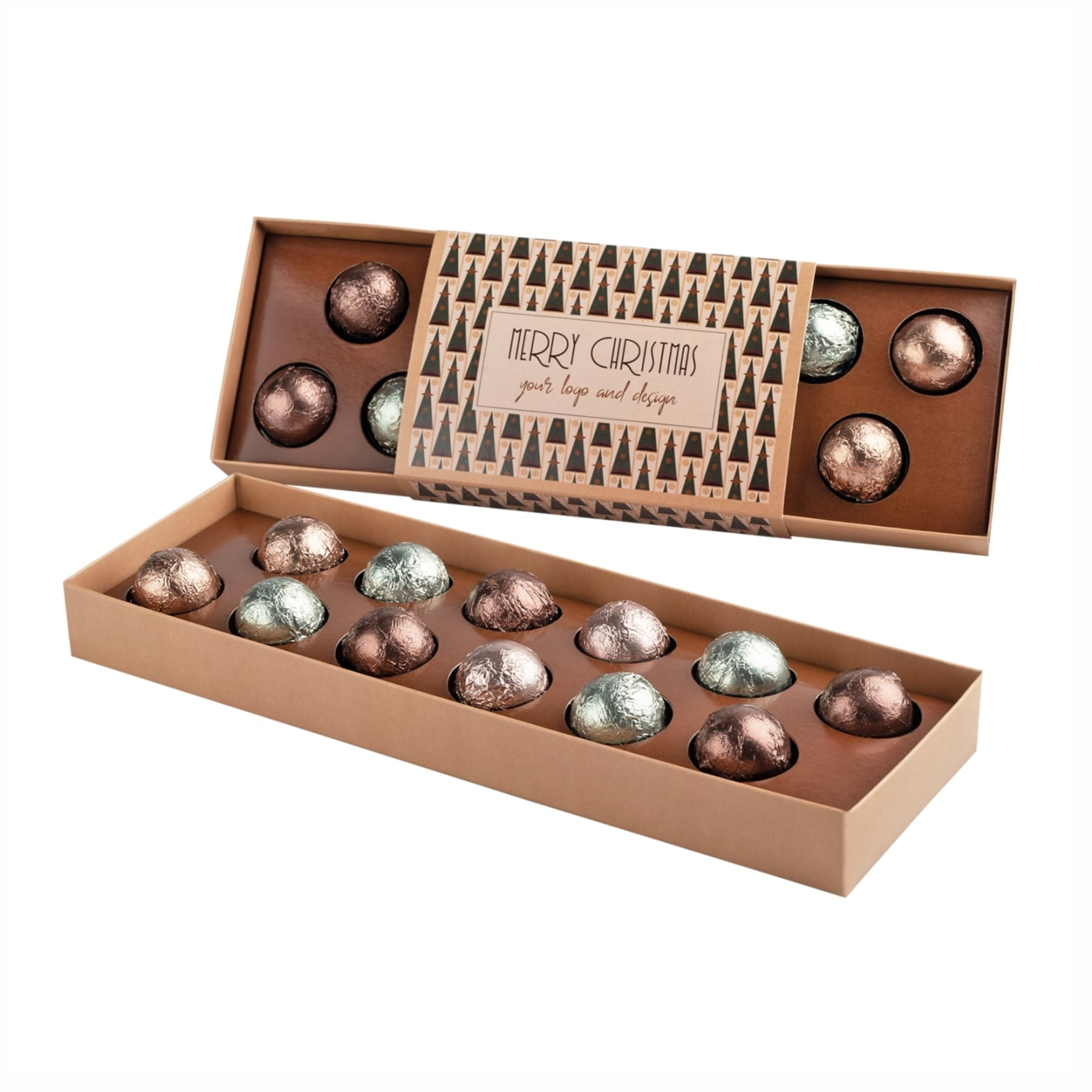 praline set 12 sphere with logo