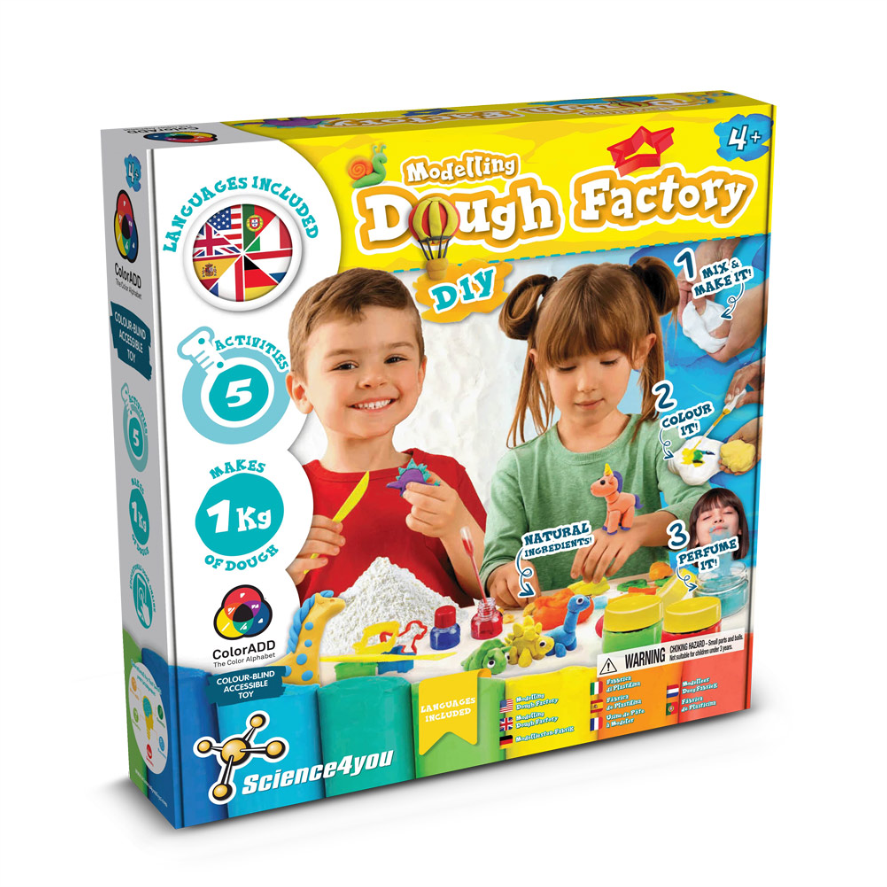 educational game dough factory kit with logo