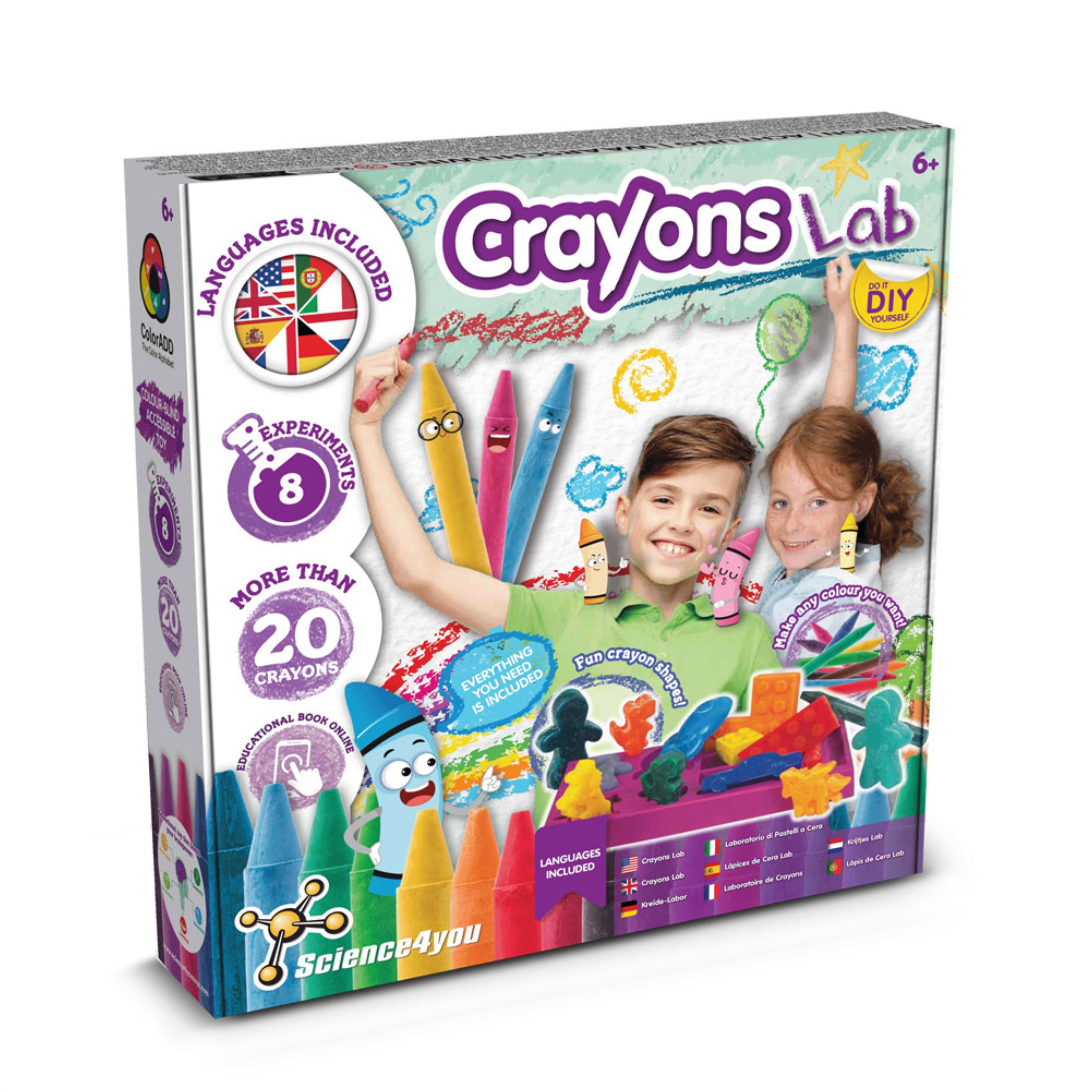 educational game crayon factory kit with logo