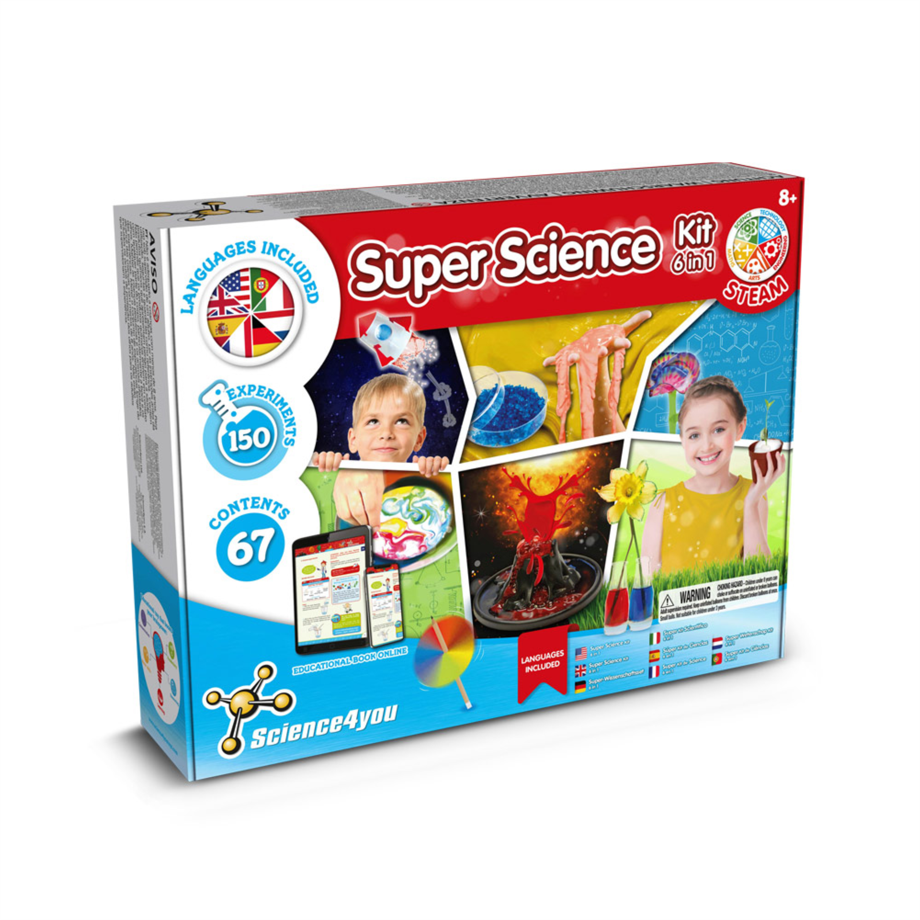 educational game 6 in 1 super science kit with logo