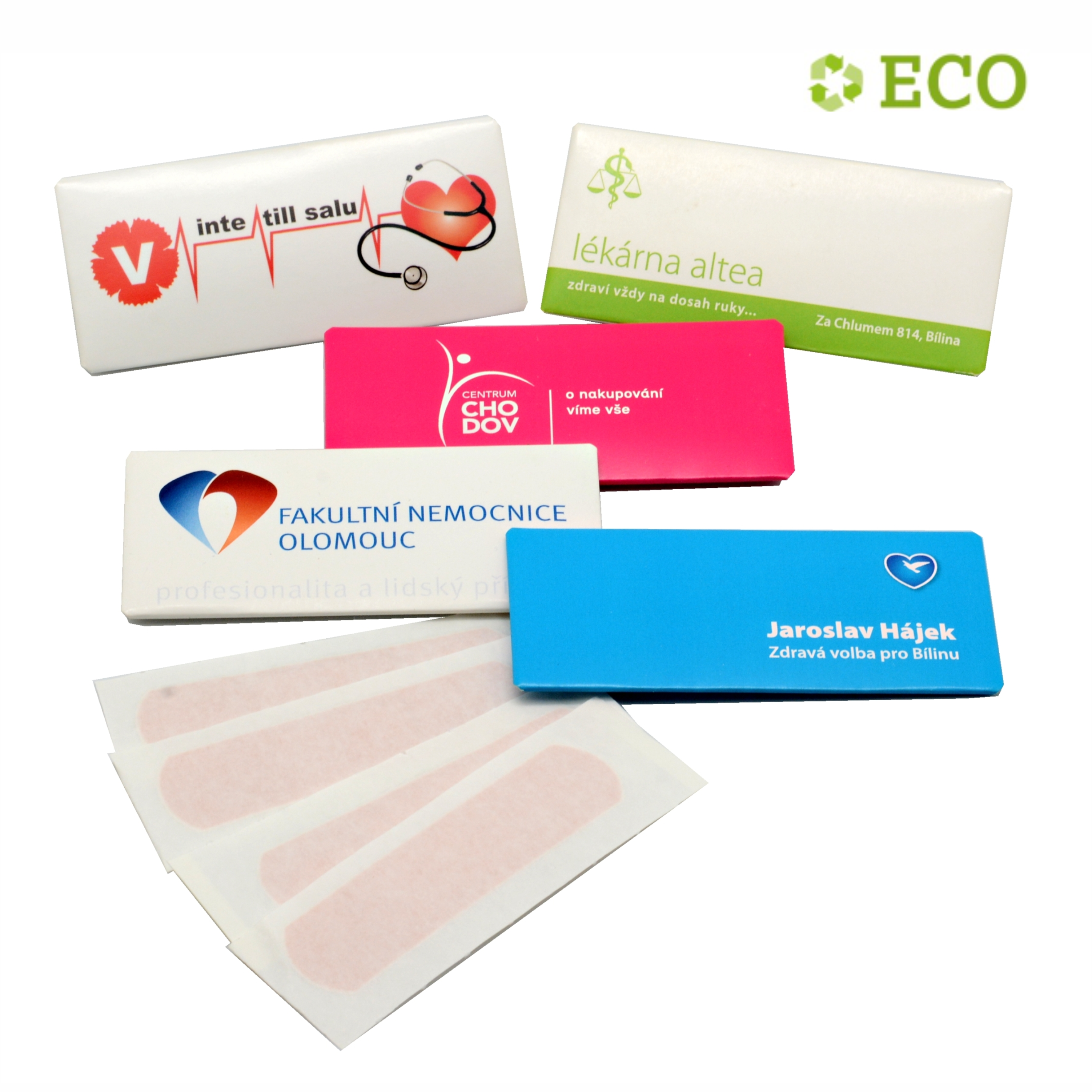 plasters in a pack eco 4 x 9 cm with logo