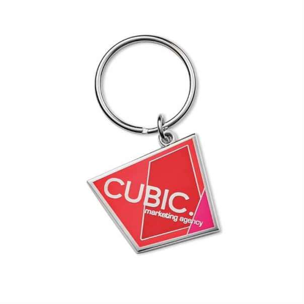 custom-made smooth surface keyring (zinc) with logo