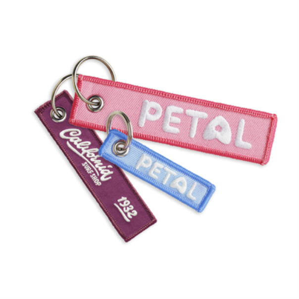 keyring textile embroided (custom-made) with logo